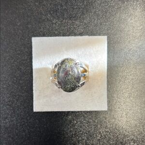 Sterling Silver Multicolor Jasper Oval Statement Ring - Women Jewelry